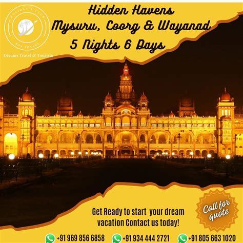 Hidden Heavens Mysuru Coorg Wayanad 5 Nights 6 Days At Rs 39000