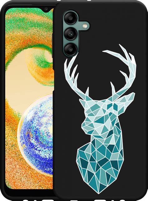 Samsung Galaxy A04s Hoesje Zwart Art Deco Deer Designed By Cazy Bol