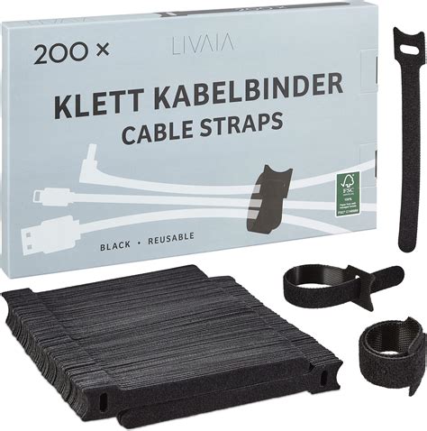 Kabelbinder mit Klett 20CM 50 Stück Trilancer Wiederverwendbare