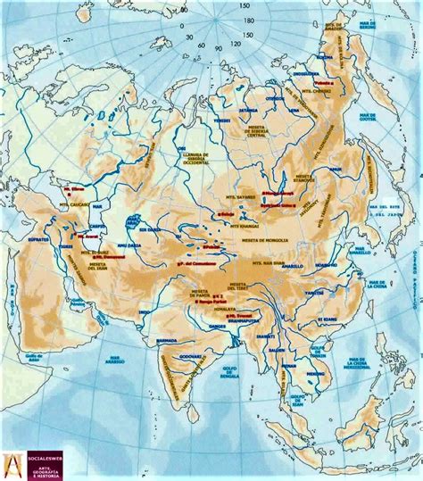Principais Rios Da Asia - Mapa de Asia 🥇【 Mapas del Continente Asiático · Buena Calidad