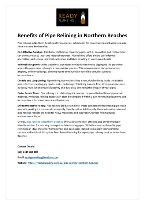 PPT Benefits Of Pipe Relining In Northern Beaches PowerPoint