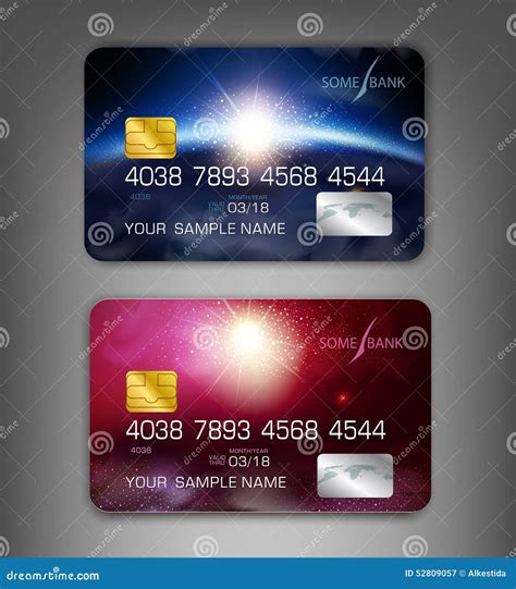 Vector Template Credit Cards With Modern Design Space Stock Vector