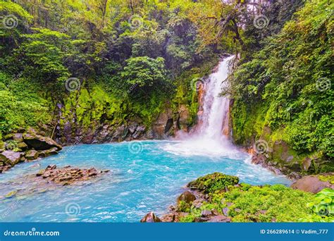 Rio Celeste Waterfall and Pond in Tenorio Volcano National Park ...