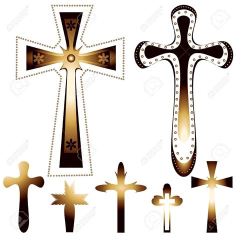 conjunto de siete cruces cristianas ilustración vectorial Cruces