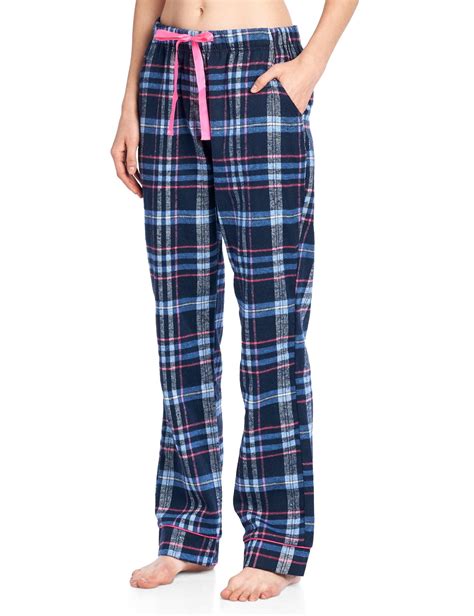 Ashford And Brooks Ashford And Brooks Womens Super Soft Flannel Plaid Pajama Sleep Pants Navy