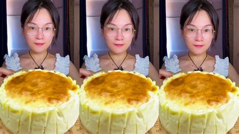 Asmr🍰eat Basque Cream Cake 🍰 Soft And Waxy Sound 크림 케ց 먹방 Mukbang Satisfaction Youtube