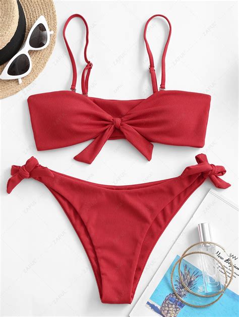 Damen Bikinis Bikini Sets Zaful Gerippter Balkon Bikini Badeanzug