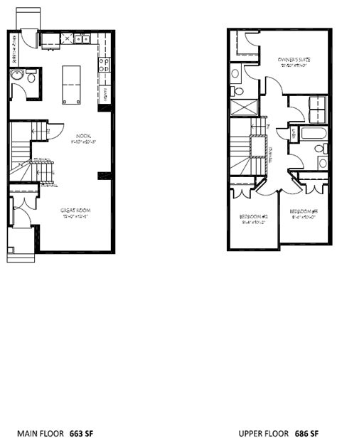 Desrochers Townhomes Saratoga Floor Plan Edmonton AB Livabl