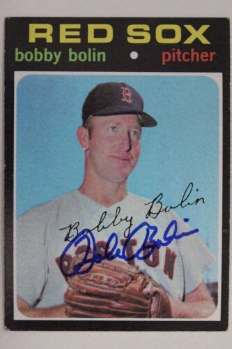 Bobby Bolin Boston Red Sox Giants Autograph Topps Card Signed