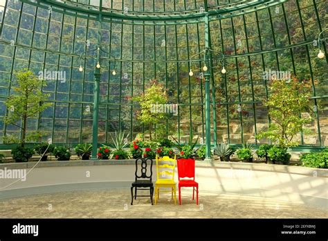 Orangery Interior Royal Castle Of Laeken Brussels Belgium Stock