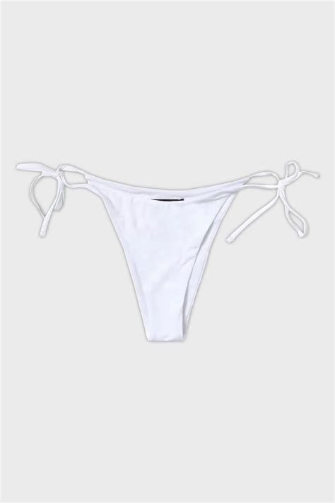 Pinko Yanlardan Bağlamalı Streç Jarse Bayan Bikini Altı 101268 A1PM Z04 BEYAZ Exxeselection