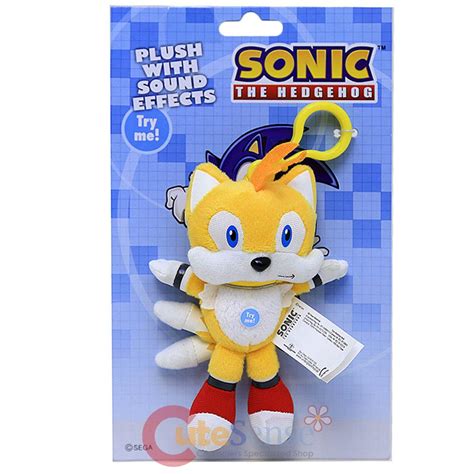 Sonic The Hedgehog Tails Plush Doll Key Chain With Game Sound Sonic