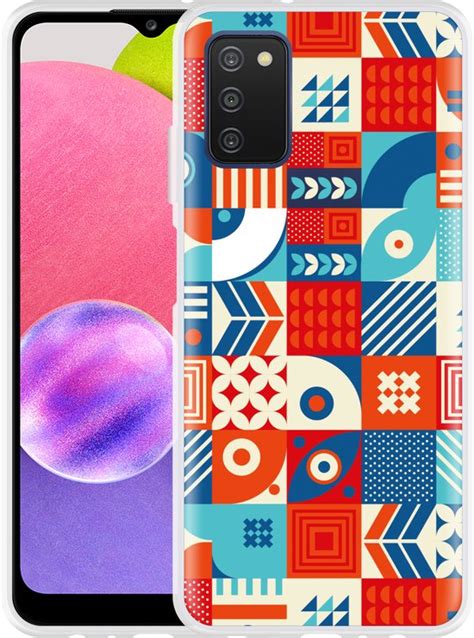 Samsung Galaxy A03s Hoesje Modern Abstract Vermillion Designed By