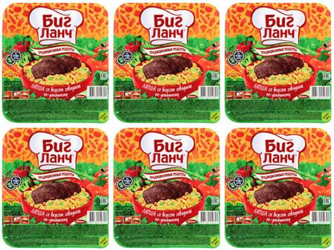 Лапша Биг Ланч Традиционные рецепты, говядина по-домашнему, 90гр х 6шт ...