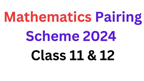 Math Pairing Scheme I Math Pairing Scheme I St Year