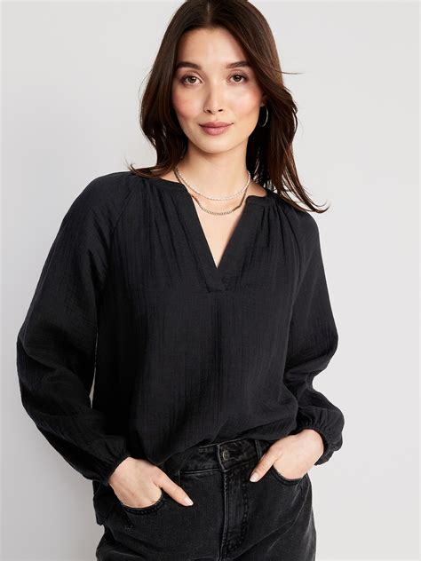 Split Neck Blouse Old Navy