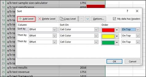 Excel Color Chart