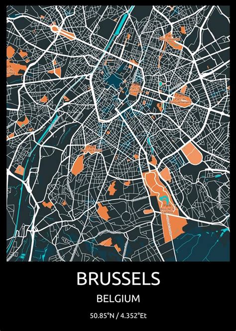 Brussels City Map R Belgium