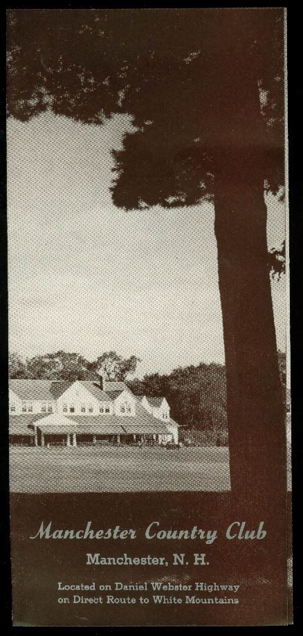 Manchester Country Club Manchester Nh Folder Ca 1940s