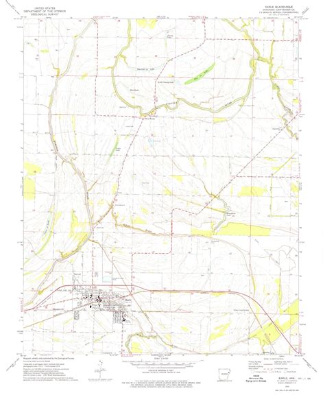 Classic USGS Earle Arkansas 7.5'x7.5' Topo Map – MyTopo Map Store