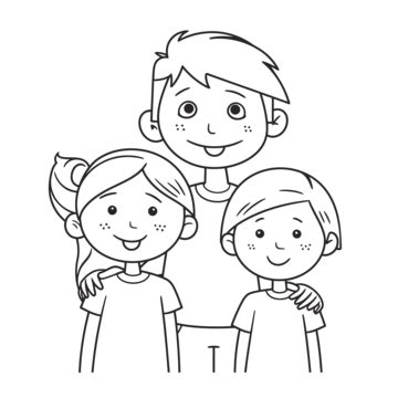 Images Of A Happy Family Clip Art Black And White - Infoupdate.org