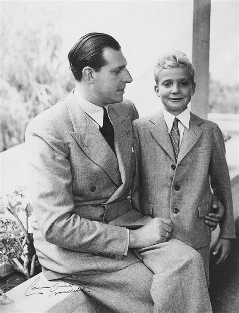 King Juan Carlos I With His Father The Count Of Barcelona X Spanish