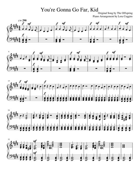 You're Gonna Go Far, Kid Piano Arrangement Sheet music for Piano | Download free in PDF or MIDI ...