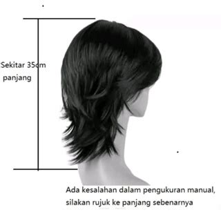 Jual Wig Pria Mullet Panjang Rambut Palsu Pria Korea Gondrong Shopee