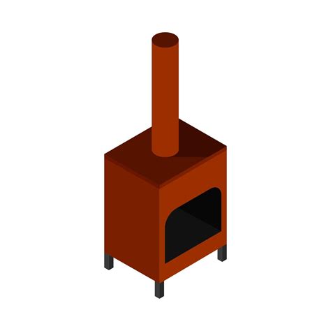 Isometric Fireplace On White Background Vector Art At Vecteezy