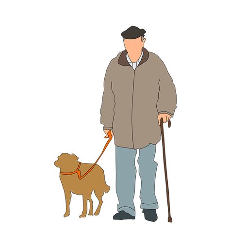 Download Old Man, Dog, Walking. Royalty-Free Stock Illustration Image ...