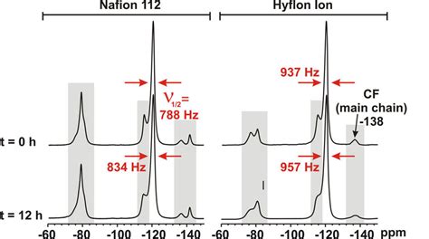 Solid State F Nmr Spectra Of Nafion And Hyflon Ion After