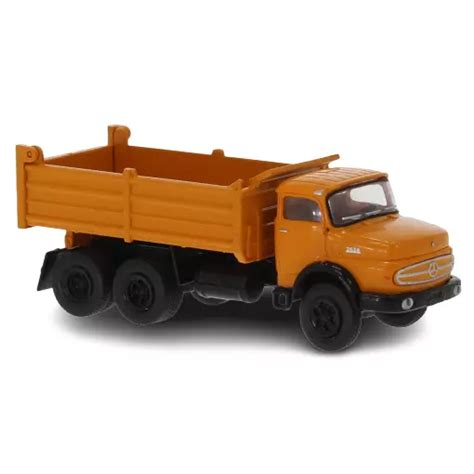 Camion Mercedes Benz Lak Orange Avec Une Benne Brekina Ho