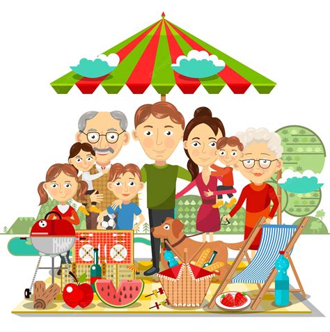 Premium Vector | Picnic family vector