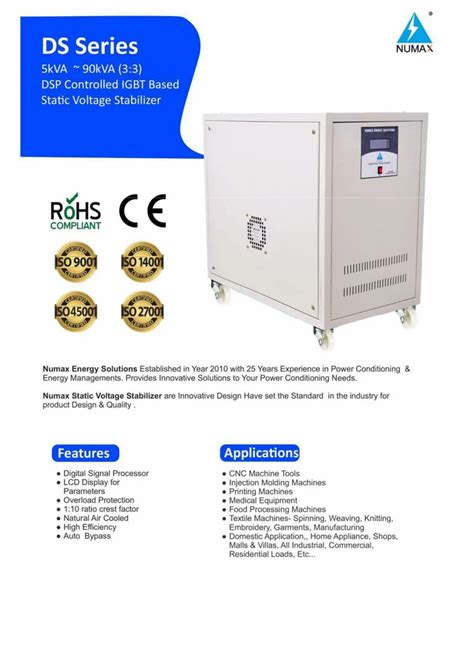 Numax Kva Phase Static Voltage Stabilizer At Rs Static