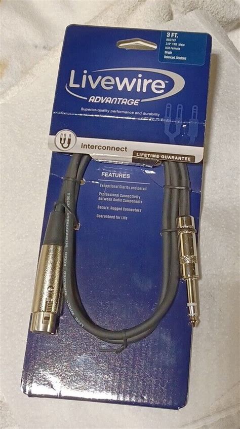 Livewire Advantage Interconnect Cable Trs Male To Xlr Female Ft