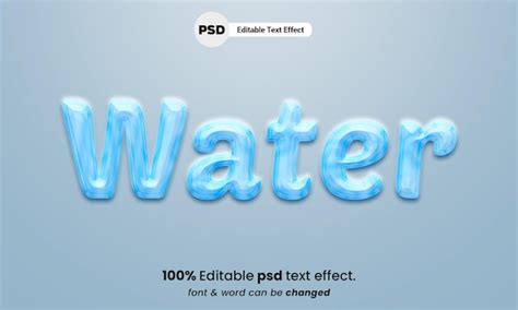 Premium Psd Water 3d Editable Psd Premium Text Effect