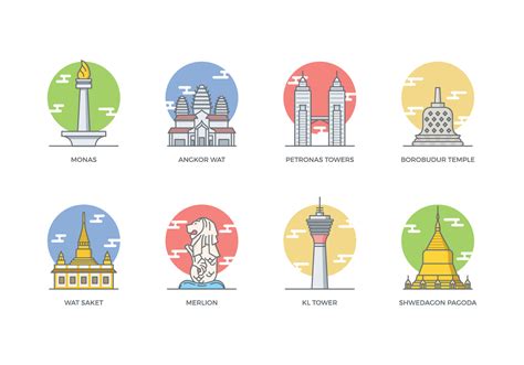 Gambar Menara Kuala Lumpur Kartun Kl Tower Vector Art Icons And