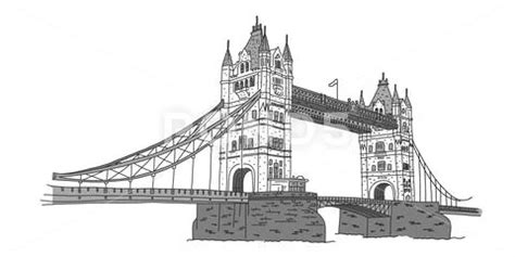 London bridge, support towers in middle bridge.: Royalty Free #124479350