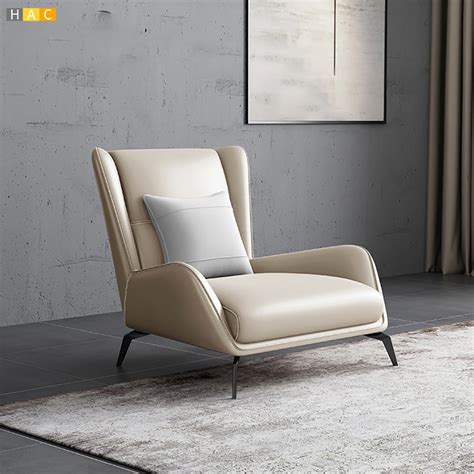 Cream White Leather Lounge Chair – Hac Home