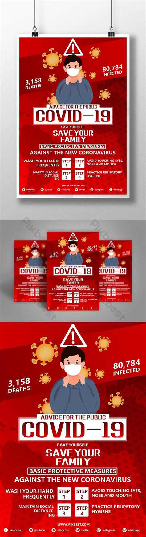 Medical And Awareness Poster Template For Corona Virus Psd Free