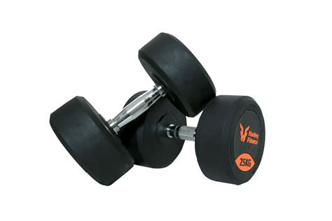 Harley Fitness 25 00kg Premium Rubber Coated Bouncing Round Dumbbells 1 Pair Jomla Ae