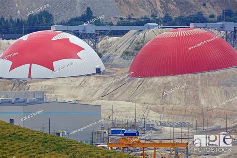 Domes Covering Stockpiles Of Processed Ore To Reduce Dust Emissions