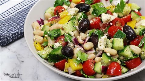 Mediterranean White Bean Salad Satyams Kitchen