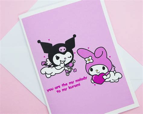 Kuromi and My Melody Valentine's Card Sanrio Love Cute | Etsy