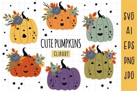 Cute Pumpkin Clipart Pumpkin Svg Graphic By Nataka · Creative Fabrica