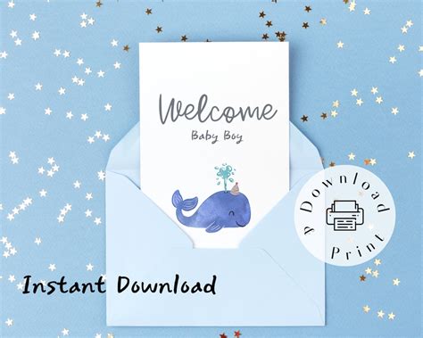 Welcome Baby Printable Card / Instant Download PDF/ PNG / - Etsy