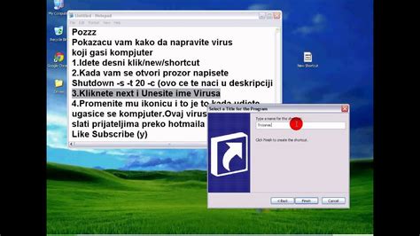 Kako Napraviti Virus Koji Gasi Kompjuter Youtube