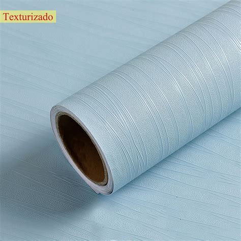 Papel De Parede Adesivo Listrado Azul Texturizado Mx Cm Lav Vel Auto