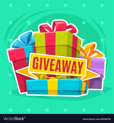 Giveaway winner poster different colorful gift Vector Image