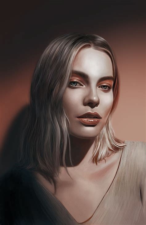 Margot Robbie Digital Painting On Behance